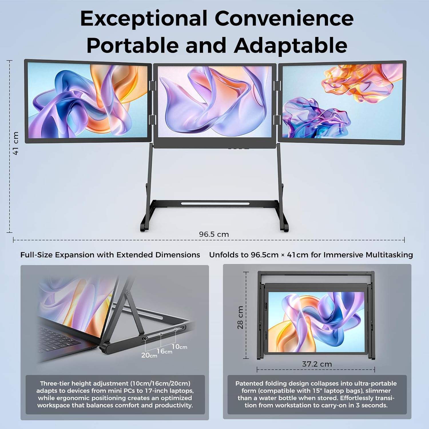 LastCreate Triple Screen Monitor 14'' Quad Screen Extender